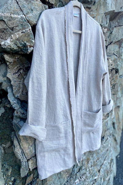 Oatmeal Linen Duster Jacket