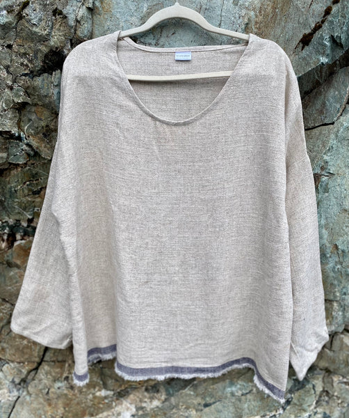 Natural Linen Blend Top