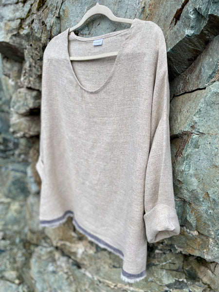Natural Linen Blend Top