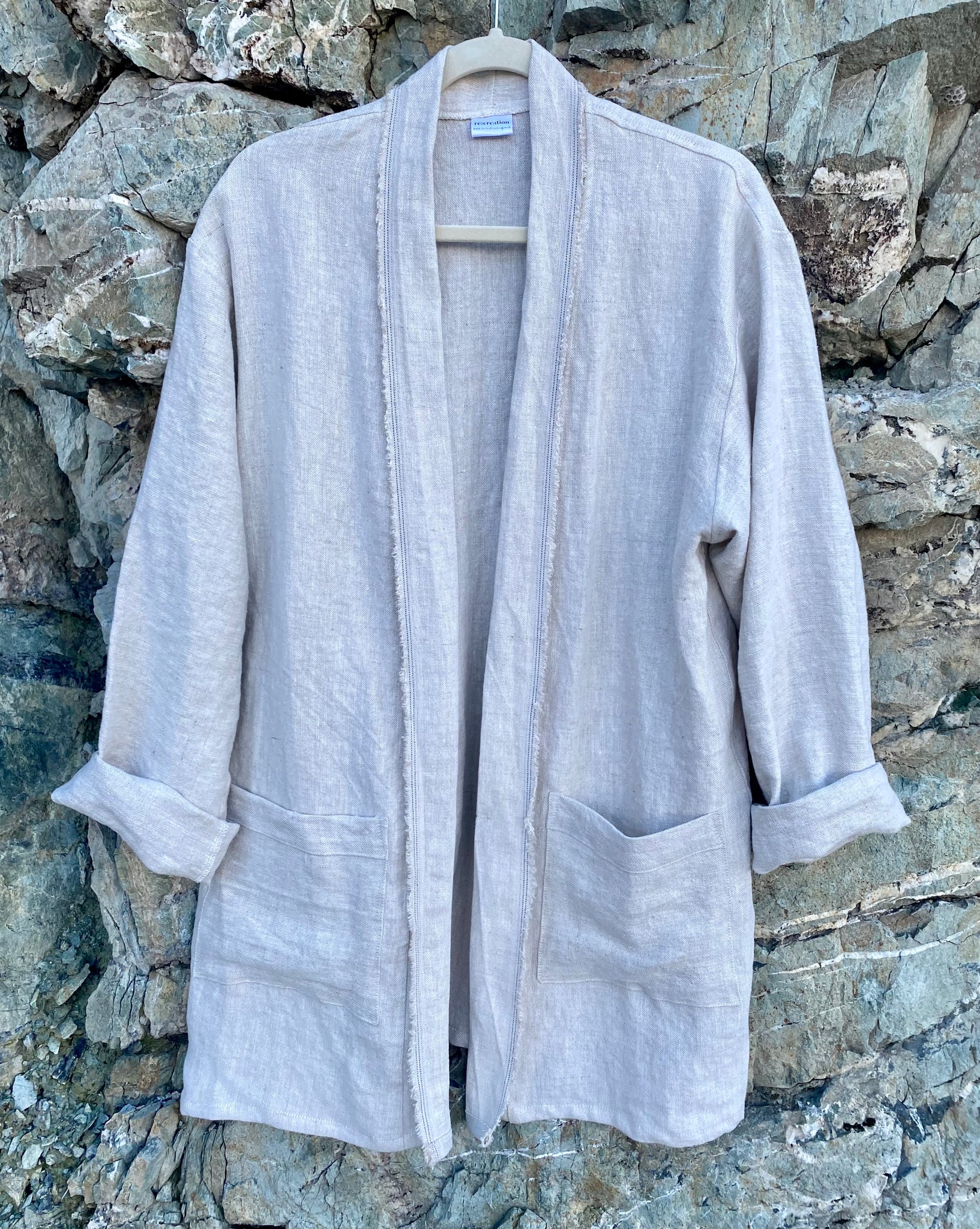 Oatmeal Linen Duster Jacket