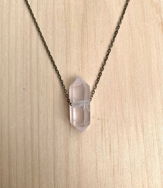 Rose Quartz Necklace short