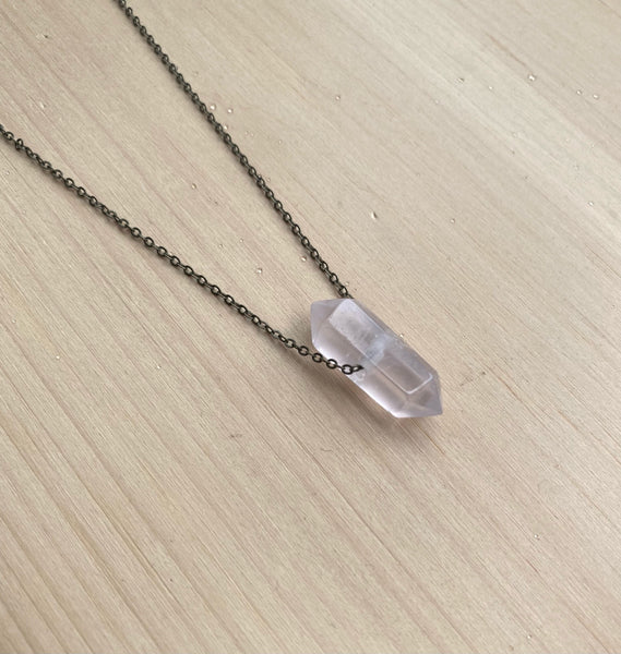 Rose Quartz Necklace short