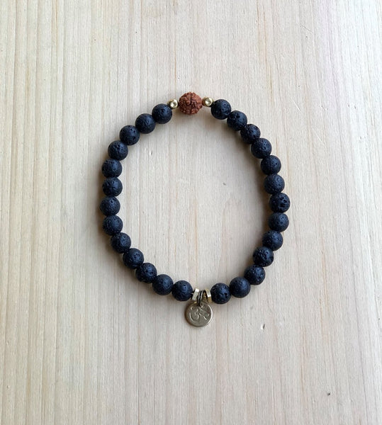 Gemstone, Rudraksha Seed and Om Mala Bracelet