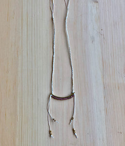 Linen, Brass and vintage Copper necklace