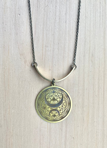 Brass Moons long necklace