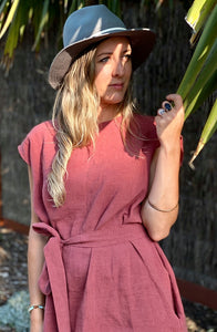 Linen Short Sleeve Dress