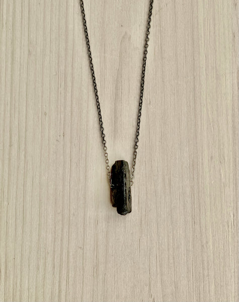 Black tourmaline Necklace long