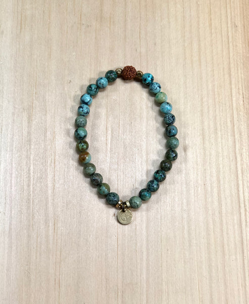 Gemstone, Rudraksha Seed and Om Mala Bracelet